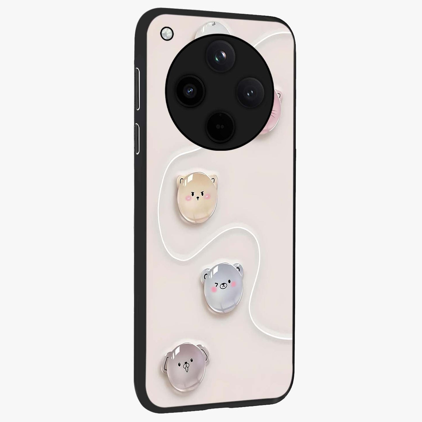Puffy Face Parade Glass Case upright view showcasing adorable character artwork with cheerful animated theme.