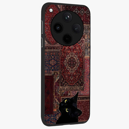 Regal Magic Cat Apple Glass Case upright view showcasing charming cat artwork with playful magical theme.