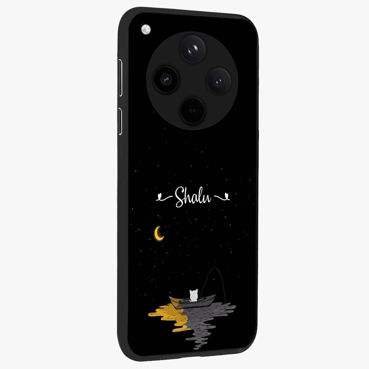 Silent Night Row Glass Case upright view showcasing tranquil night artwork with serene landscape theme.