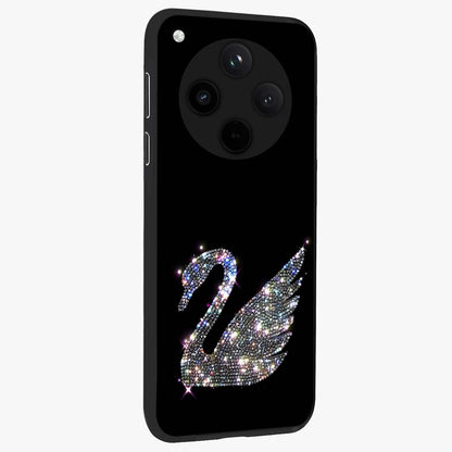 Starlit Swan Grace Glass Case upright view showcasing beautiful swan artwork with peaceful night themed design.