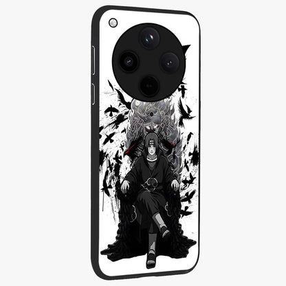 Uchiha Shadow Throne Glass Case upright view showcasing magical underwater galaxy artwork with vibrant cosmic theme.