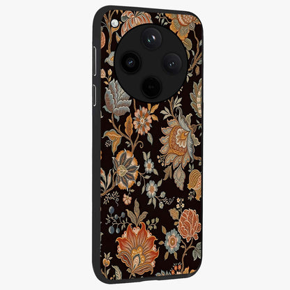 Vintage Floral Dream Glass Case upright view showcasing delicate floral artwork with timeless vintage theme.