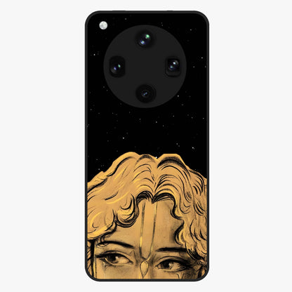 Shri Krishna Art Glass Case showing flat back view with devotional Krishna artwork and glossy glass finish.