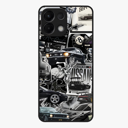 Aesthetic Dark Love Glass Case showing flat back view with dark romantic artwork and glossy glass finish.