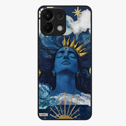 Aesthetic Lord Shiva Glass Case showing flat back view with divine Shiva artwork and glossy glass finish.
