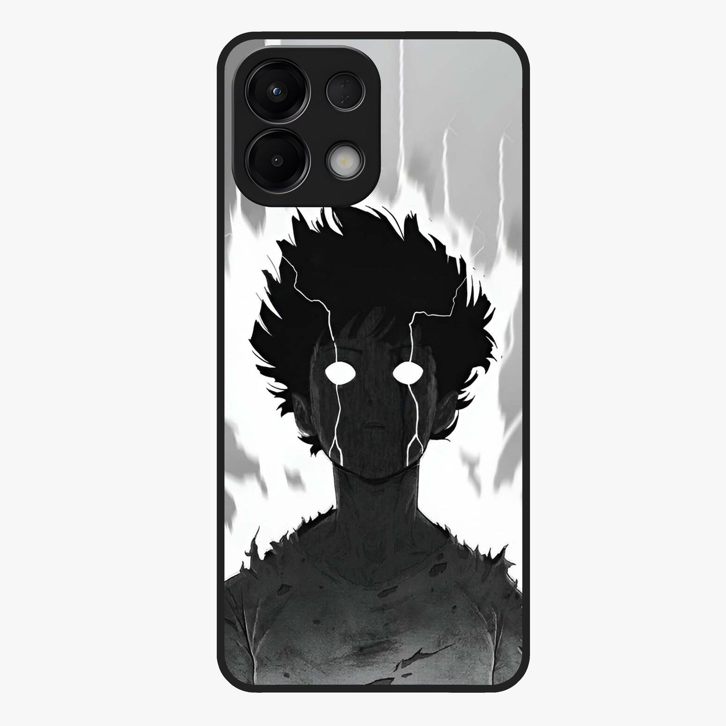 Awakened Inner Rage Glass Case showing flat back view with intense artistic artwork and glossy glass finish.