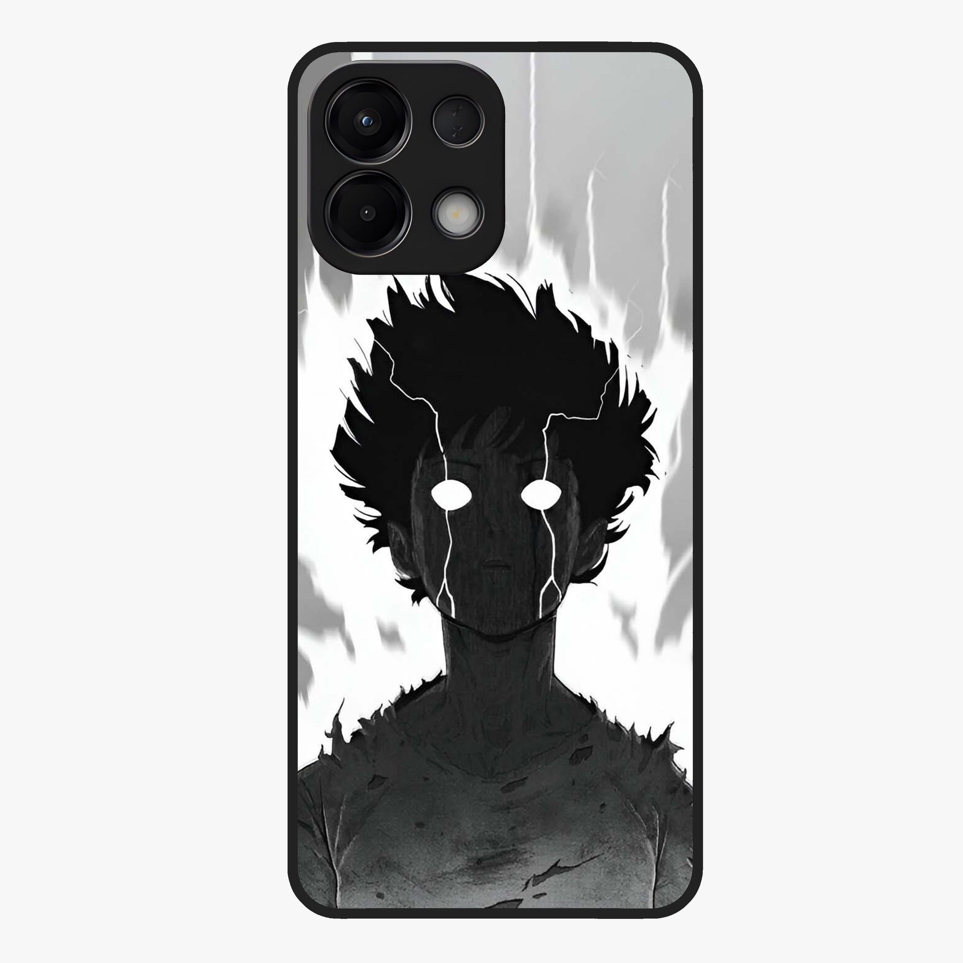 Awakened Inner Rage Glass Case showing flat back view with intense artistic artwork and glossy glass finish.