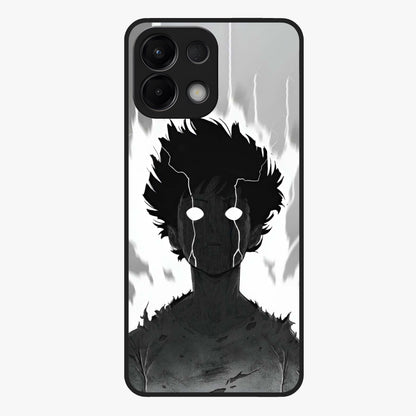 Awakened Inner Rage Glass Case showing flat back view with intense artistic artwork and glossy glass finish.