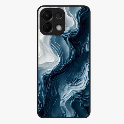 Ethereal Paper Marble Glass Case showing flat back view with soft marble paper texture artwork and glossy glass finish.