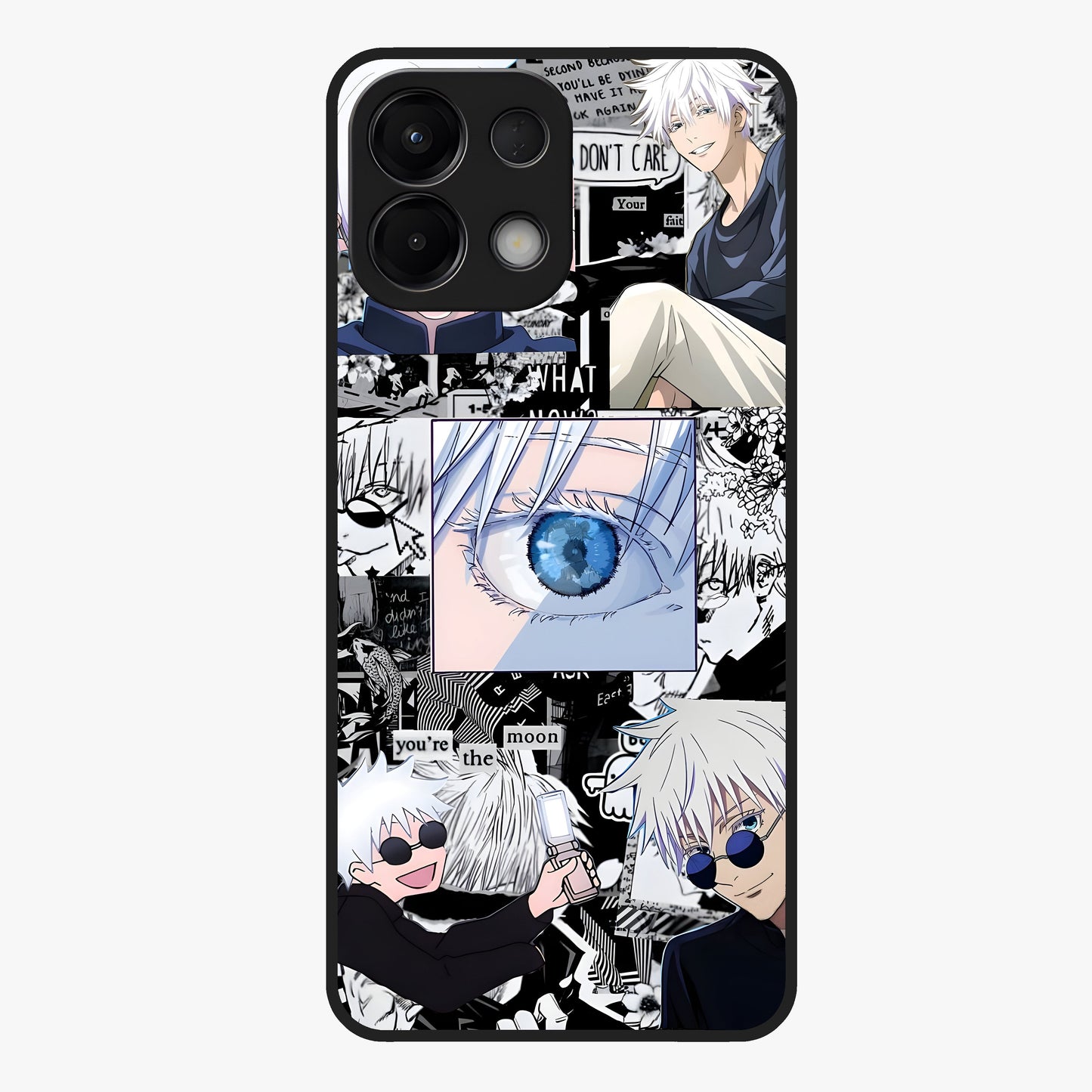Infinity Sorcerer Chaos Glass Case showing flat back view with mystical sorcerer themed artwork and glossy glass finish.