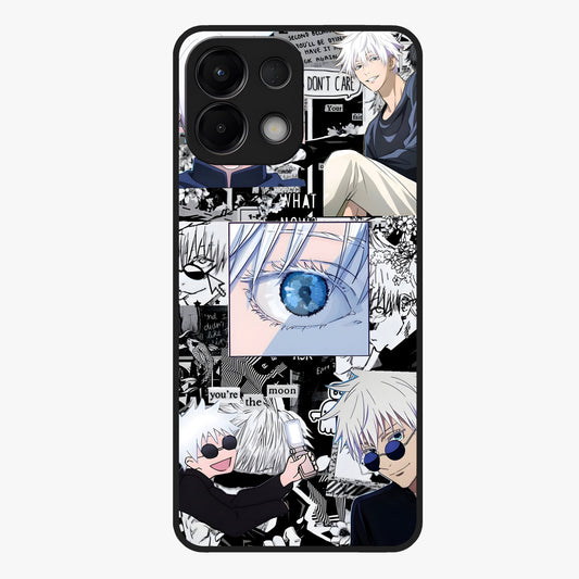 Infinity Sorcerer Chaos Glass Case showing flat back view with mystical sorcerer themed artwork and glossy glass finish.