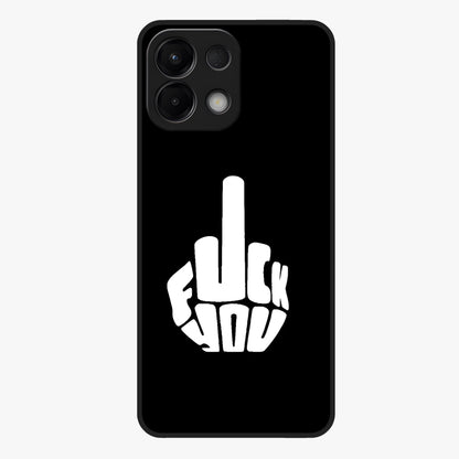 Rebel Mode On Glass Case showing flat back view with bold rebellious typography artwork and glossy glass finish.