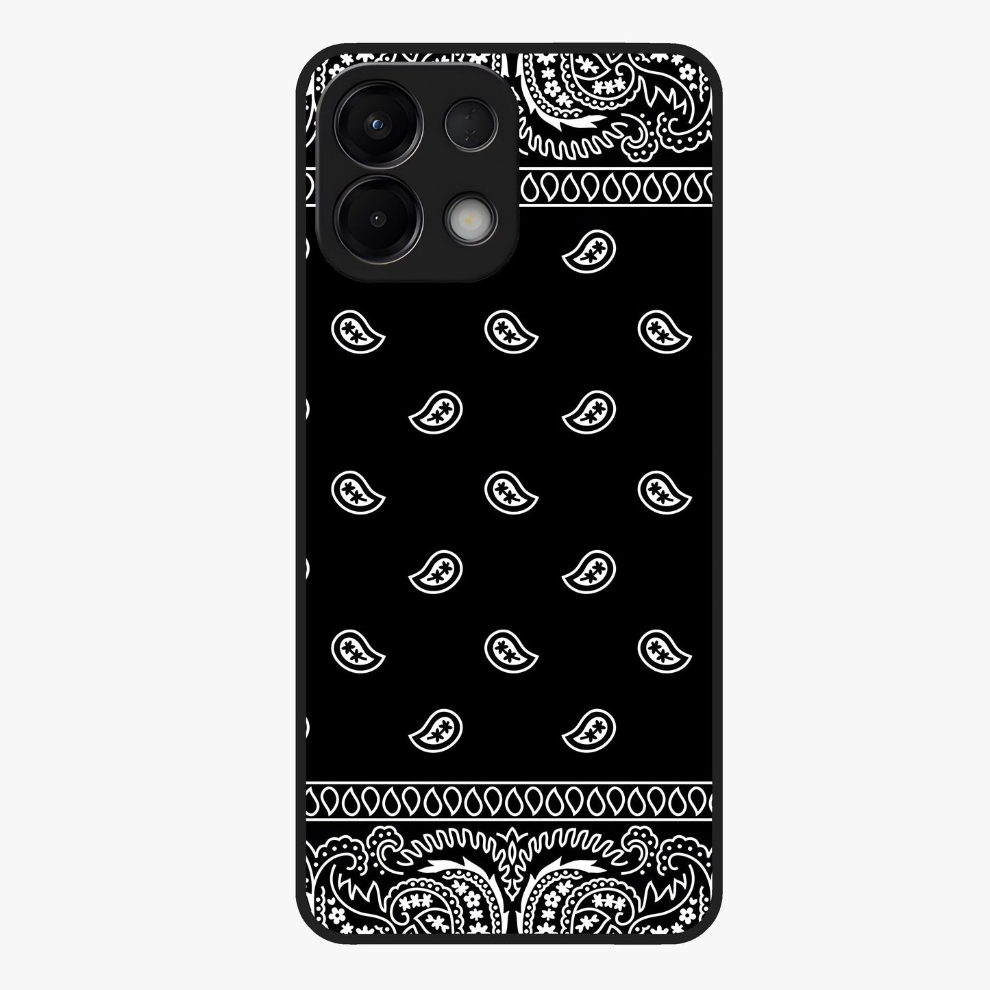 Retro Rebel Threads Glass Case showing flat back view with vintage street style artwork and glossy glass finish.