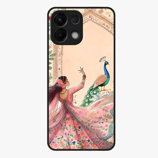 Royal Grace Muse Glass Case showing flat back view with elegant artistic artwork and glossy glass finish.