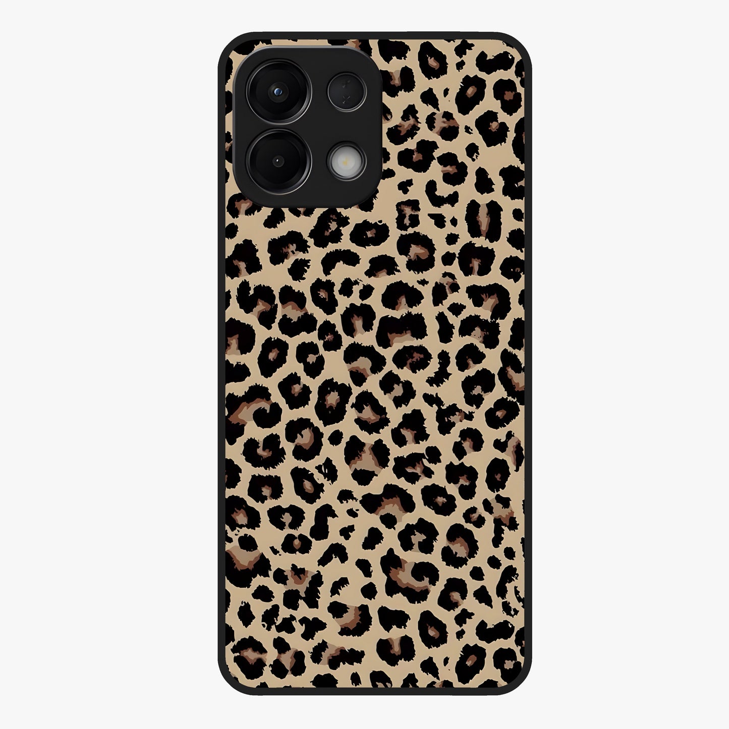 Savage Chic Pattern Glass Case showing flat back view with stylish patterned artwork and glossy glass finish.