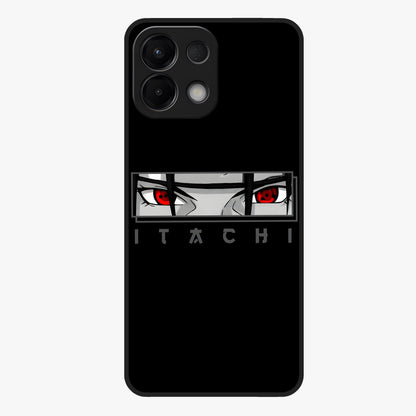 Scarlet Gaze Dominance Glass Case showing flat back view with striking red themed artwork and glossy glass finish.
