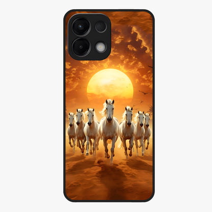 Wild Sunset Majesty Glass Case showing flat back view with majestic sunset landscape artwork and glossy glass finish.