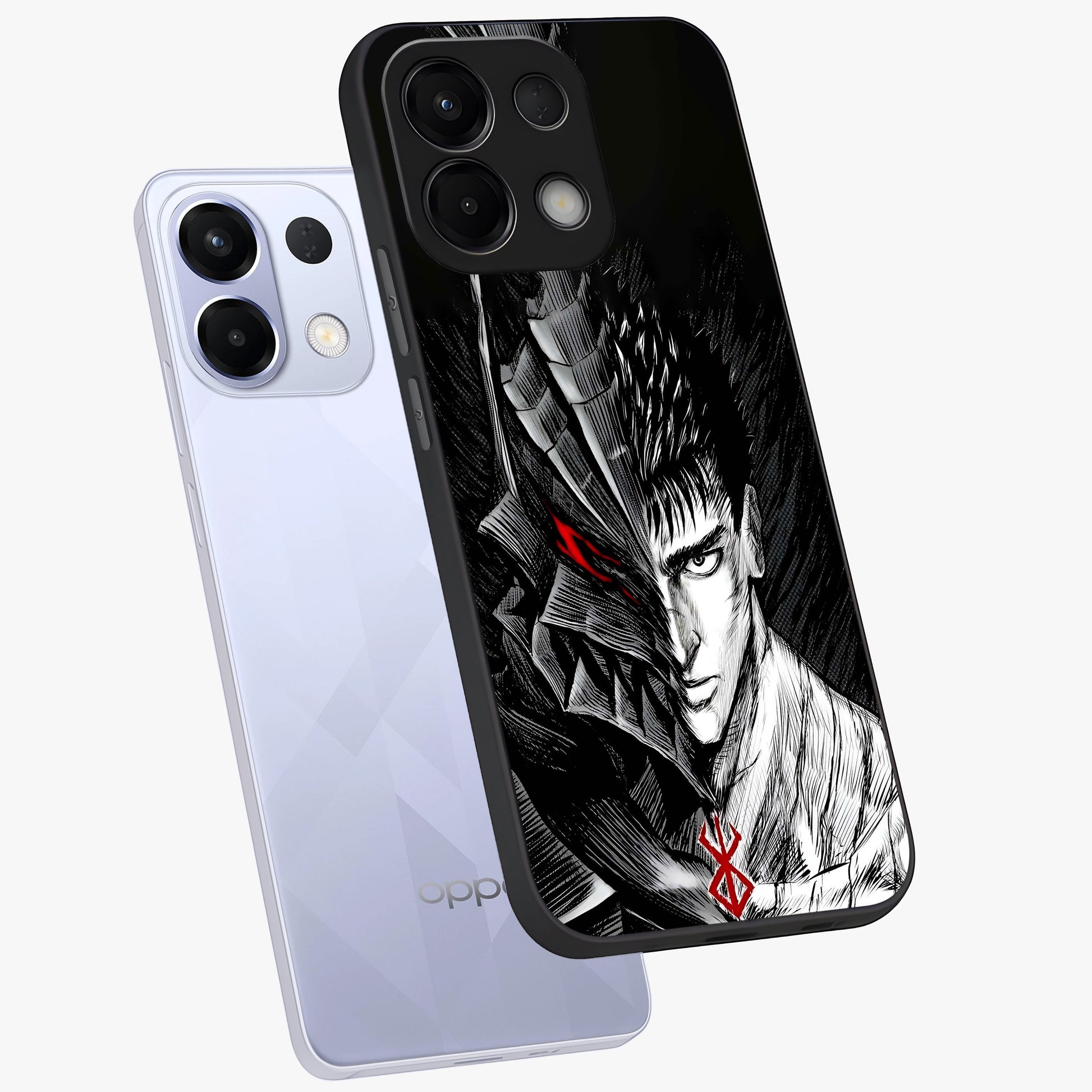Berserker Blood Oath Glass Case displayed in angled mockup highlighting dark fantasy graphic design and powerful theme.