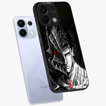 Berserker Blood Oath Glass Case displayed in angled mockup highlighting dark fantasy graphic design and powerful theme.
