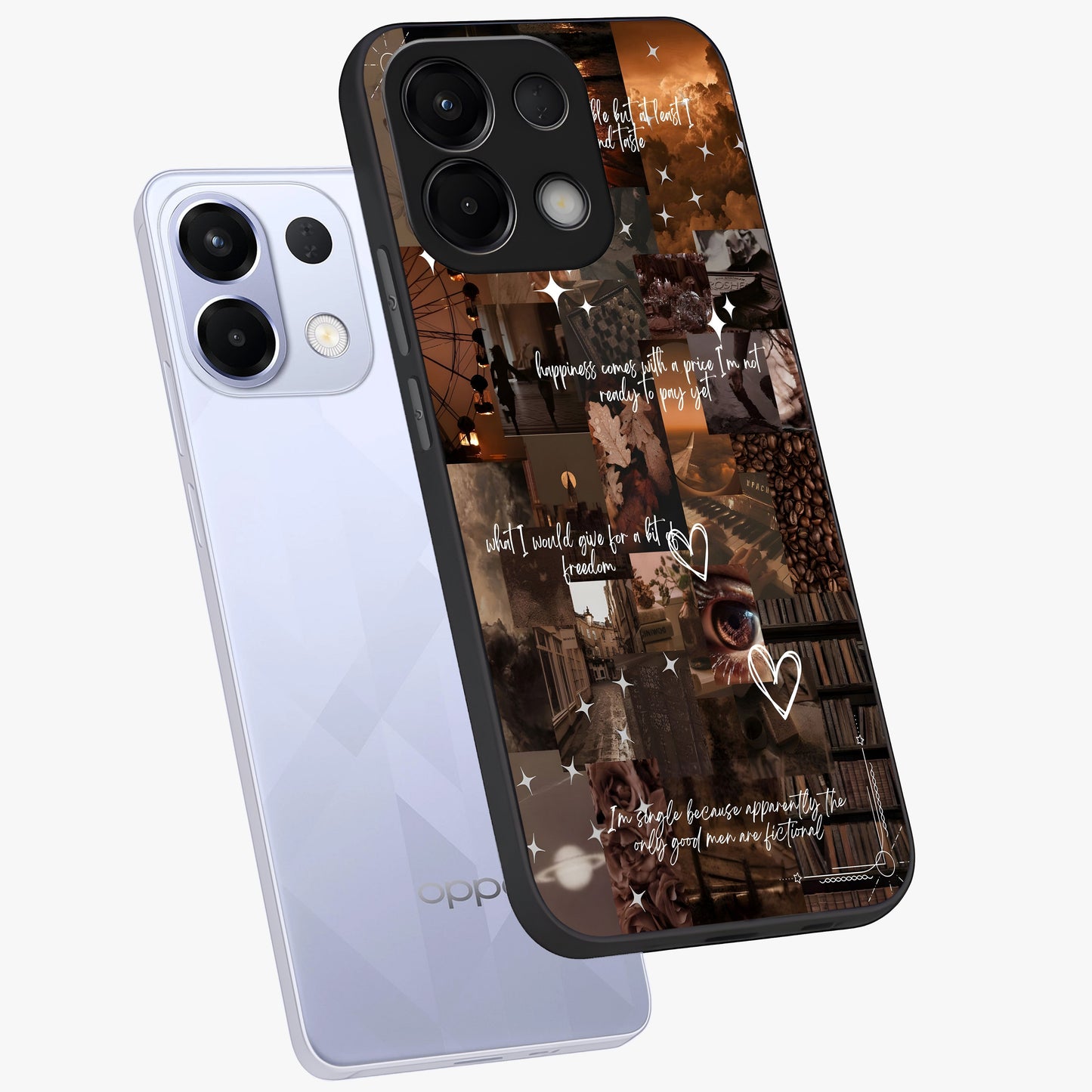 Bittersweet Aesthetic Chaos Glass Case displayed in angled mockup highlighting expressive abstract artwork and edgy aesthetic theme.