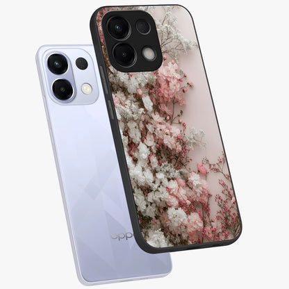 Blush Blossom Cloud Glass Case displayed in angled mockup highlighting soft cloud and blossom design with pastel aesthetic.