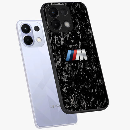 Carbon Speed Mark Glass Case displayed in angled mockup highlighting racing inspired carbon design and sleek aesthetic style.