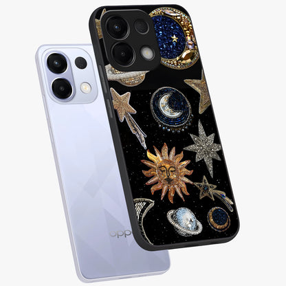 Celestial Gem Constellations Glass Case displayed in angled mockup highlighting gemstone inspired constellation design.