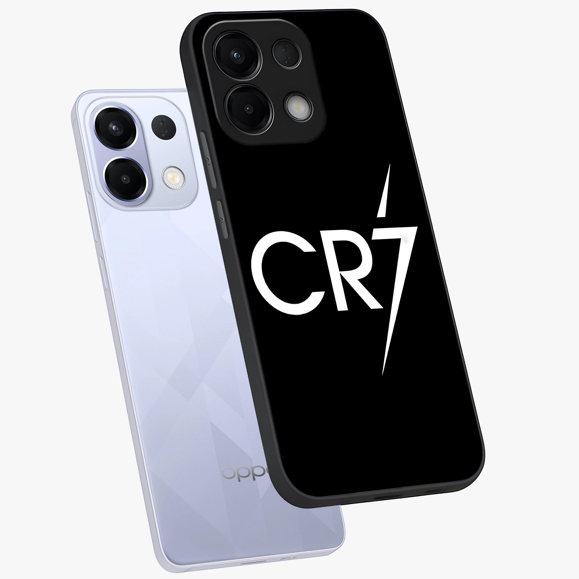 Cr7 Elite Strike Glass Case displayed in angled mockup highlighting powerful sports graphic with bold athletic theme.