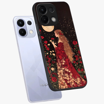 Crimson Dreams Glass Case displayed in angled mockup highlighting soft crimson aesthetic design with artistic theme.