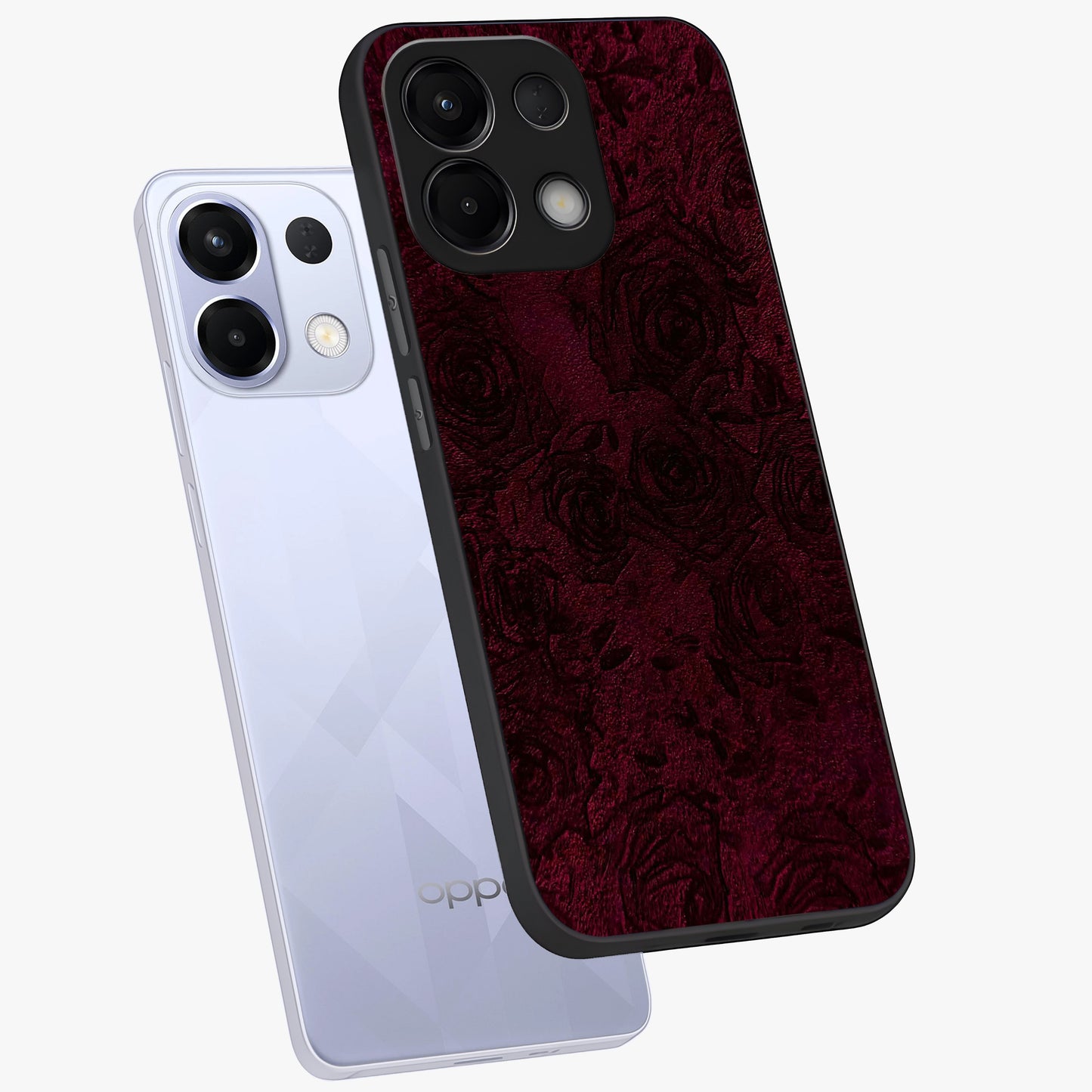 Crimson Fade Flow Glass Case displayed in angled mockup highlighting smooth gradient design with modern aesthetic style.