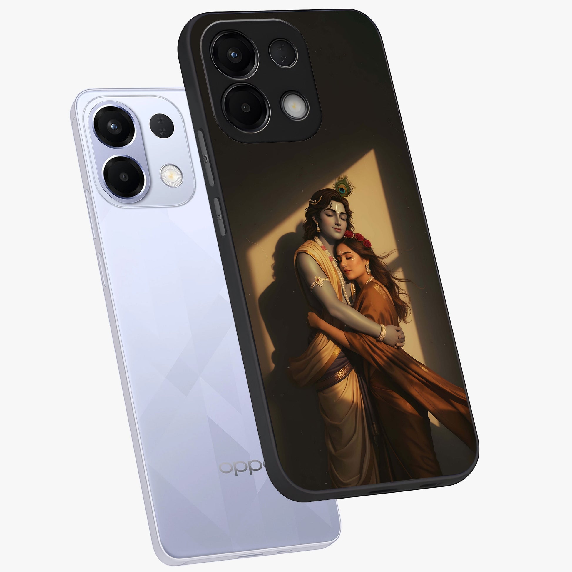 Divine Eternal Love Glass Case displayed in angled mockup highlighting elegant divine inspired design with peaceful aesthetic.