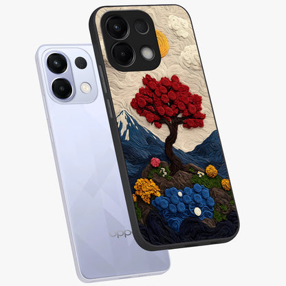 Eternal Nature Tapestry Glass Case displayed in angled mockup highlighting detailed botanical pattern with artistic aesthetic.