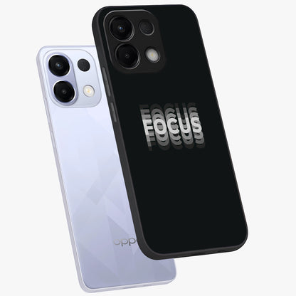 Focus Mode On Glass Case displayed in angled mockup highlighting clean minimal text artwork with modern aesthetic style.