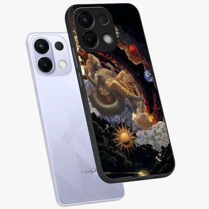 Galactic Divine God Glass Case displayed in angled mockup highlighting powerful celestial deity illustration with galactic aesthetic.