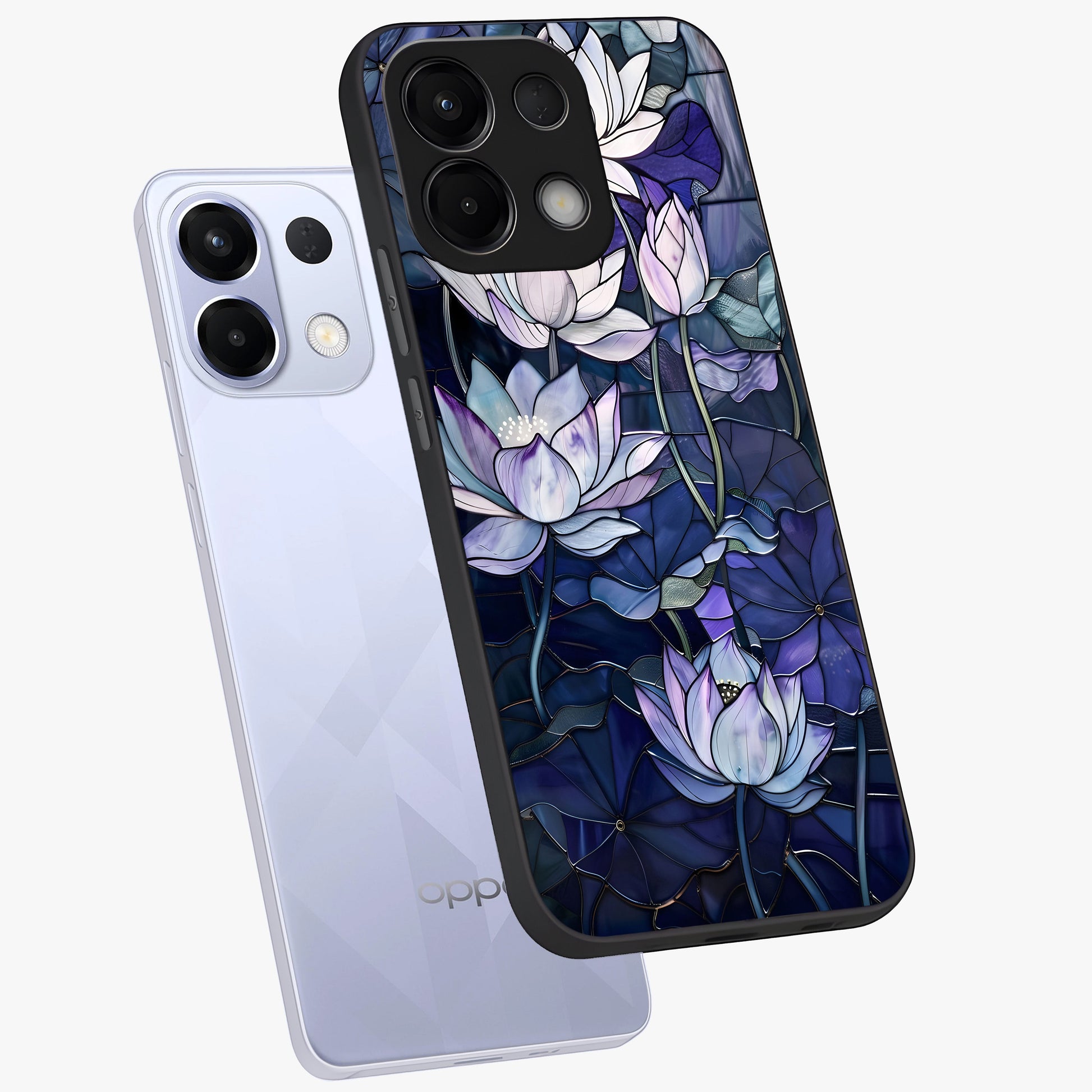 Gloss Petal Rush Glass Case displayed in angled mockup highlighting vibrant petal design with elegant floral aesthetic.