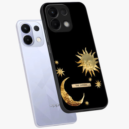 Gold Sun Blush Glass Case displayed in angled mockup highlighting radiant sun design with warm golden aesthetic.