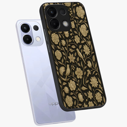 Golden Evil Eye Mandala Glass Case displayed in angled mockup highlighting protective evil eye symbol with golden mandala design.