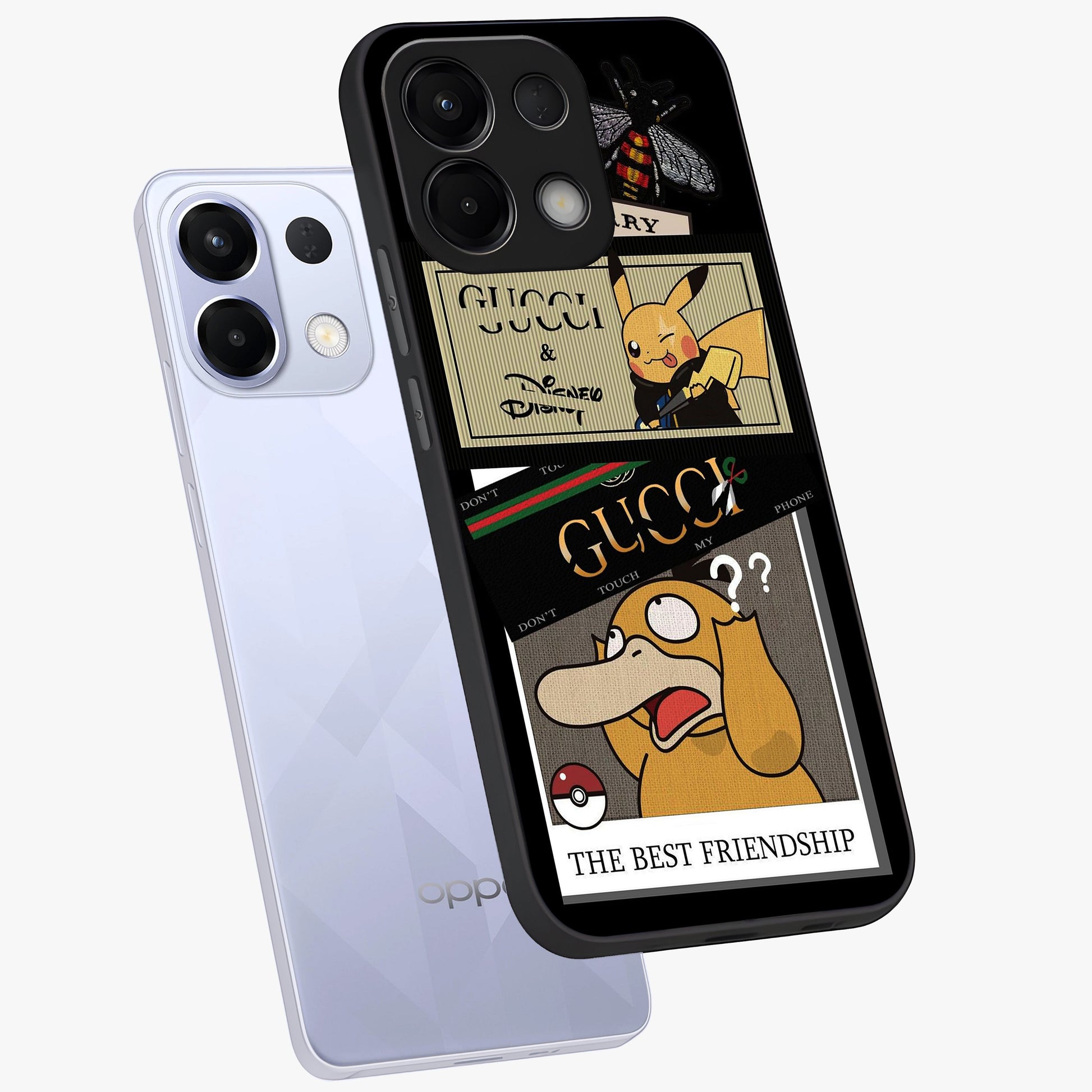 Gucci Play Mashup Glass Case displayed in angled mockup highlighting stylish fashion mashup design with bold aesthetic.