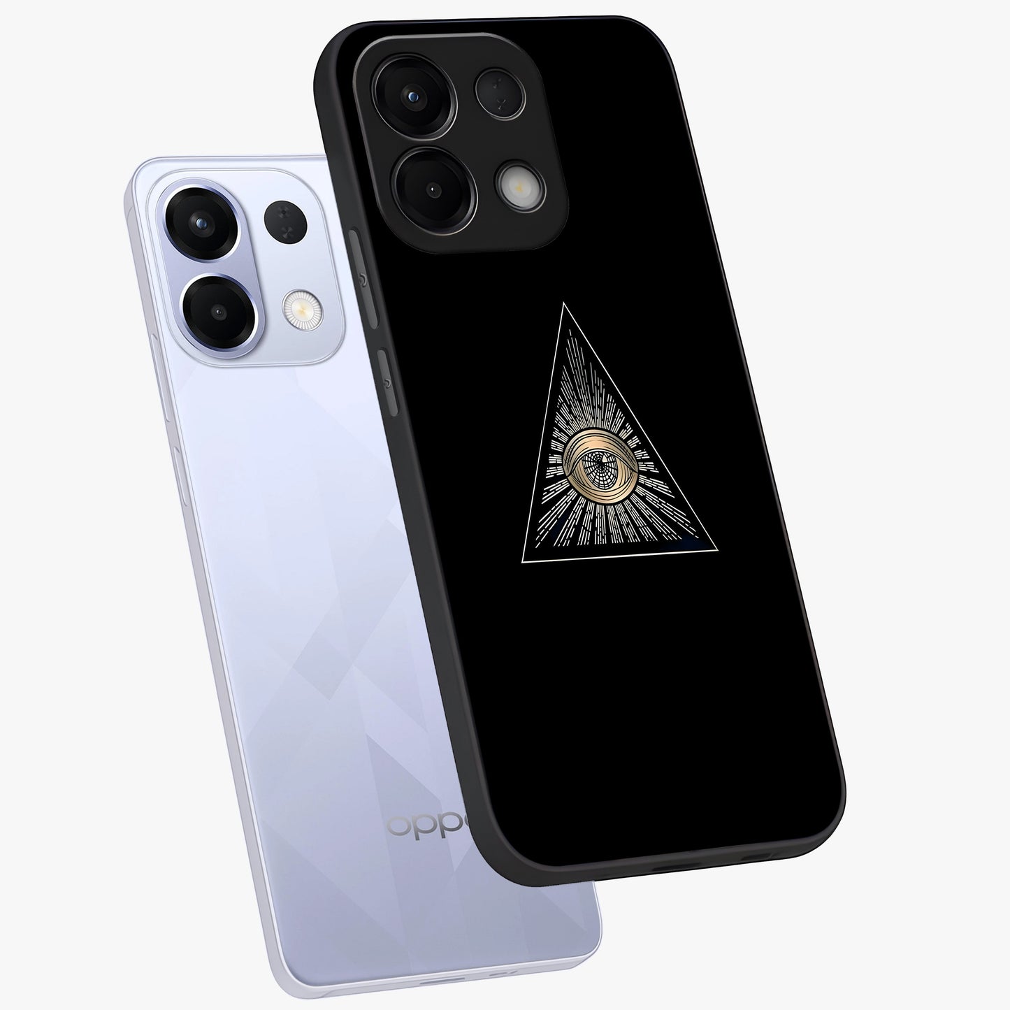 Illuminati Evil Glass Case displayed in angled mockup highlighting dark occult inspired design with bold aesthetic style.