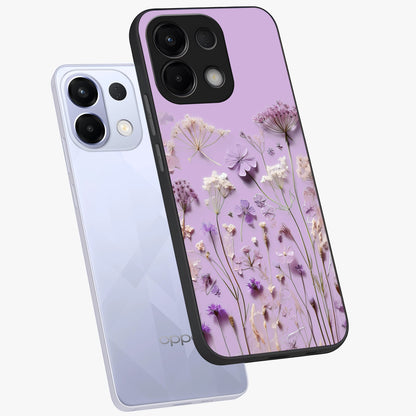 Lavender Blossom Dream Glass Case displayed in angled mockup highlighting dreamy lavender flower design with calming aesthetic style.