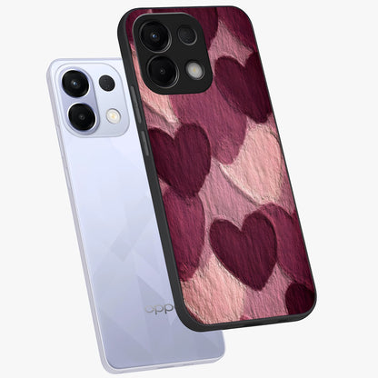 Layered Paper Hearts Glass Case displayed in angled mockup highlighting creative paper craft heart design with romantic aesthetic.