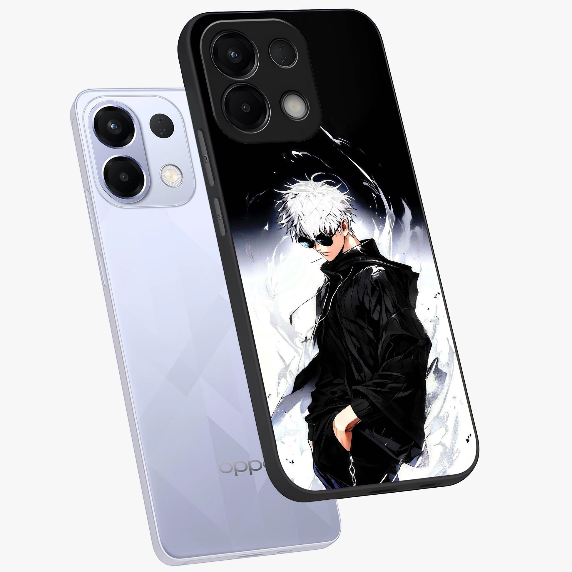 Limitless Shadow King Glass Case displayed in angled mockup highlighting dramatic dark hero design with intense aesthetic.