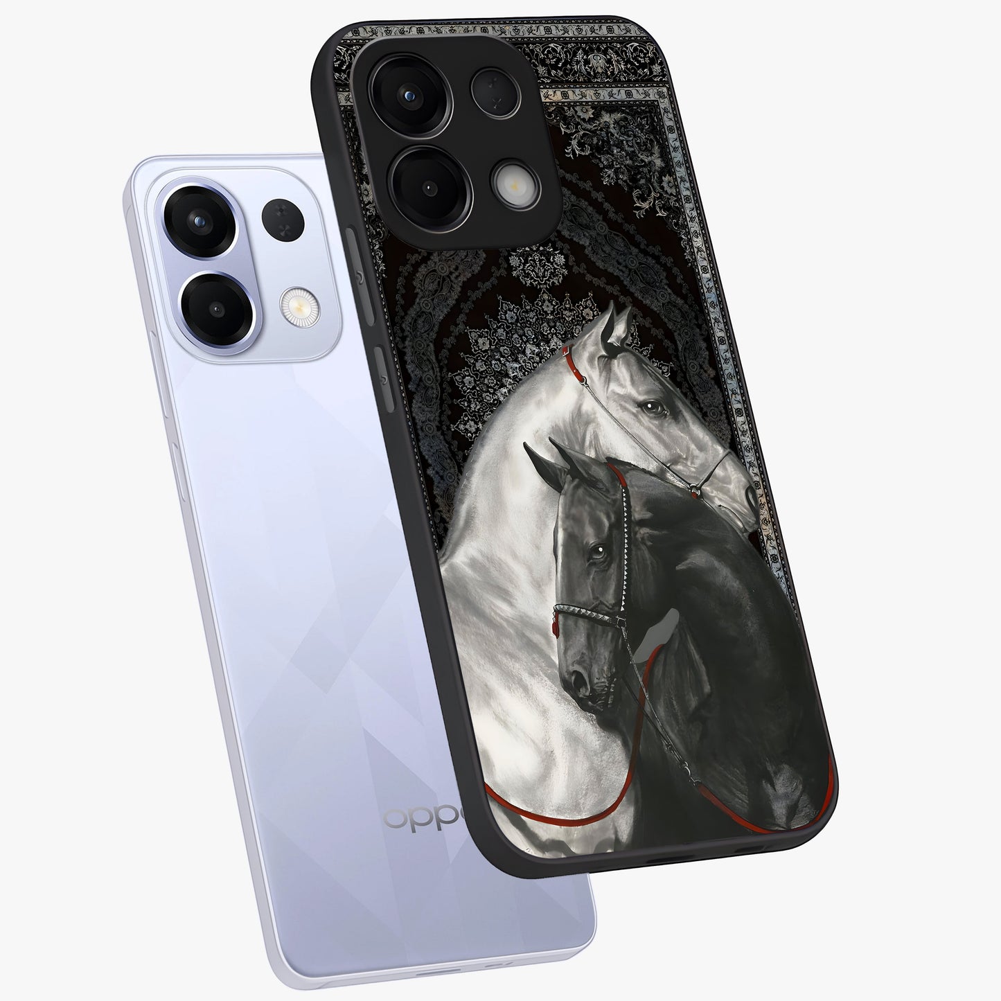 Majestic Ride Legacy Glass Case displayed in angled mockup highlighting sleek vehicle design with bold racing aesthetic.