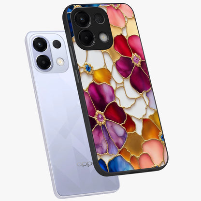 Marble Flower Pattern Glass Case displayed in angled mockup highlighting elegant marble floral design with modern aesthetic.
