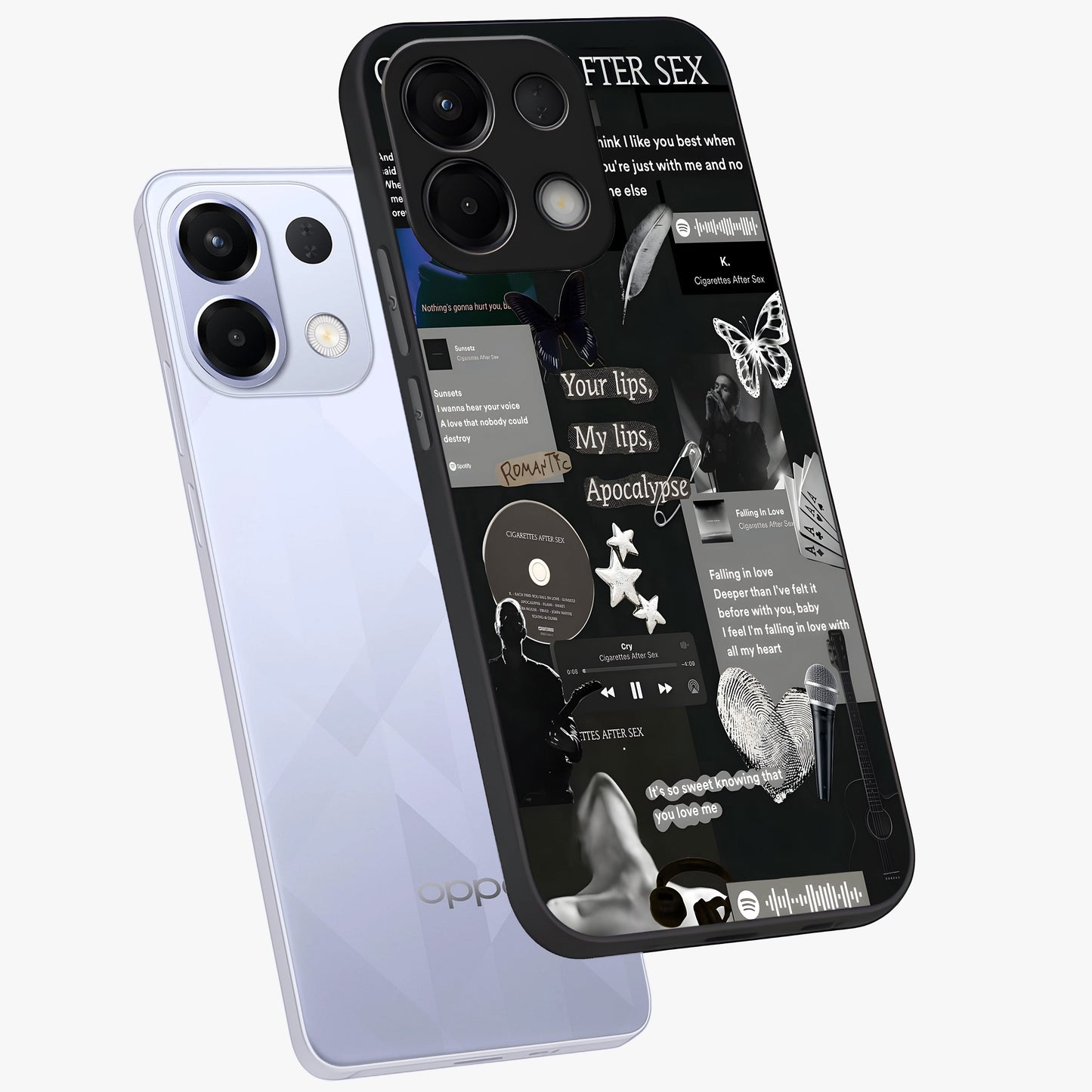 Midnight Love Echo Glass Case displayed in angled mockup highlighting elegant love inspired design with deep aesthetic style.