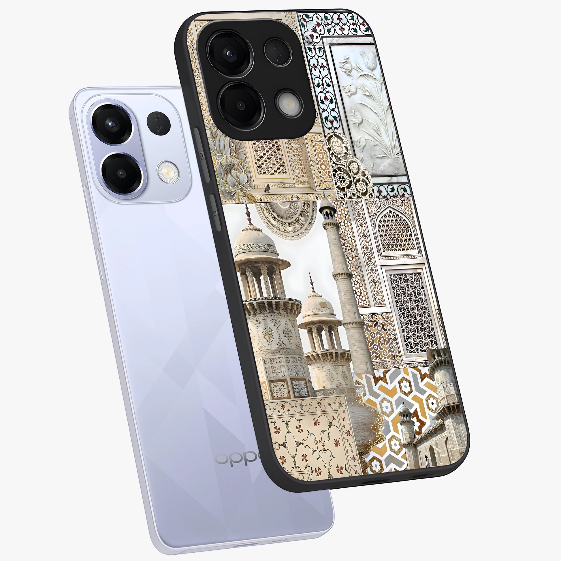 Mughal Marble Legacy Glass Case displayed in angled mockup highlighting elegant heritage marble artwork with royal aesthetic.