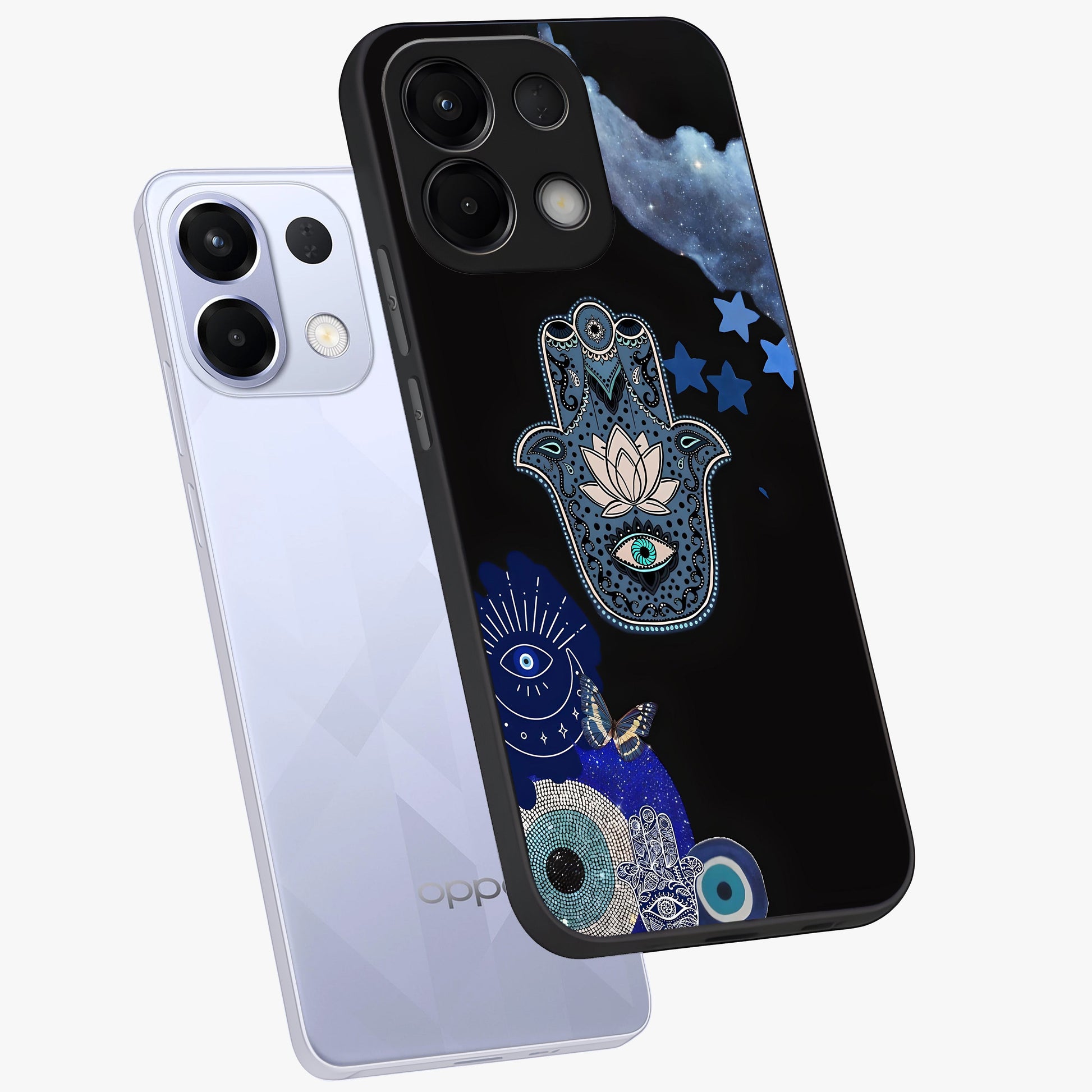 Mystic Hand Aura Glass Case displayed in angled mockup highlighting magical aura design with spiritual aesthetic style.