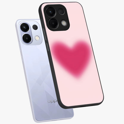 Pink Aura Heart Glass Case displayed in angled mockup highlighting vibrant pink heart design with dreamy aura aesthetic.