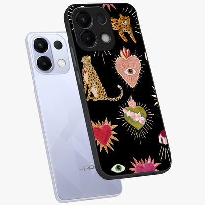 Sacred Jungle Heart Glass Case displayed in angled mockup highlighting lush tropical design with natural aesthetic style.