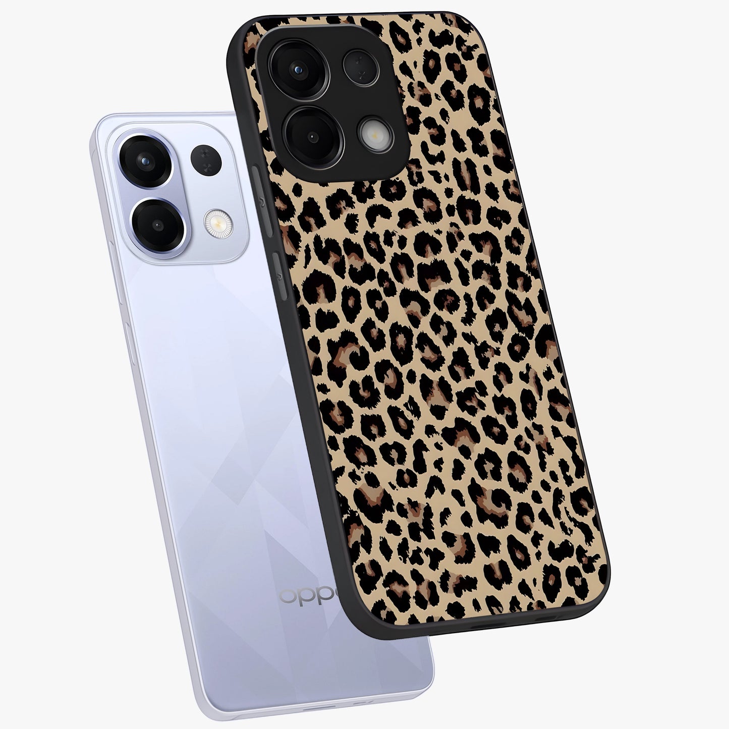 Savage Chic Pattern Glass Case displayed in angled mockup highlighting bold fashion inspired design with chic aesthetic.